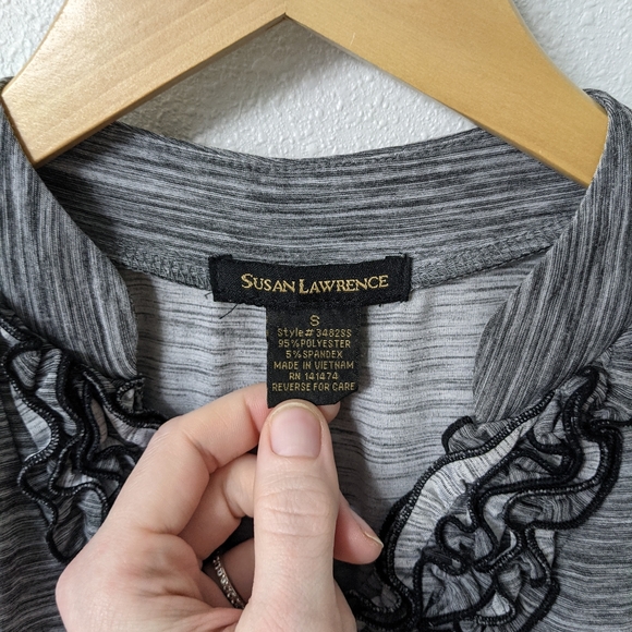 Susan Lawrence Ruched V-neck Blouse - Picture 3 of 4